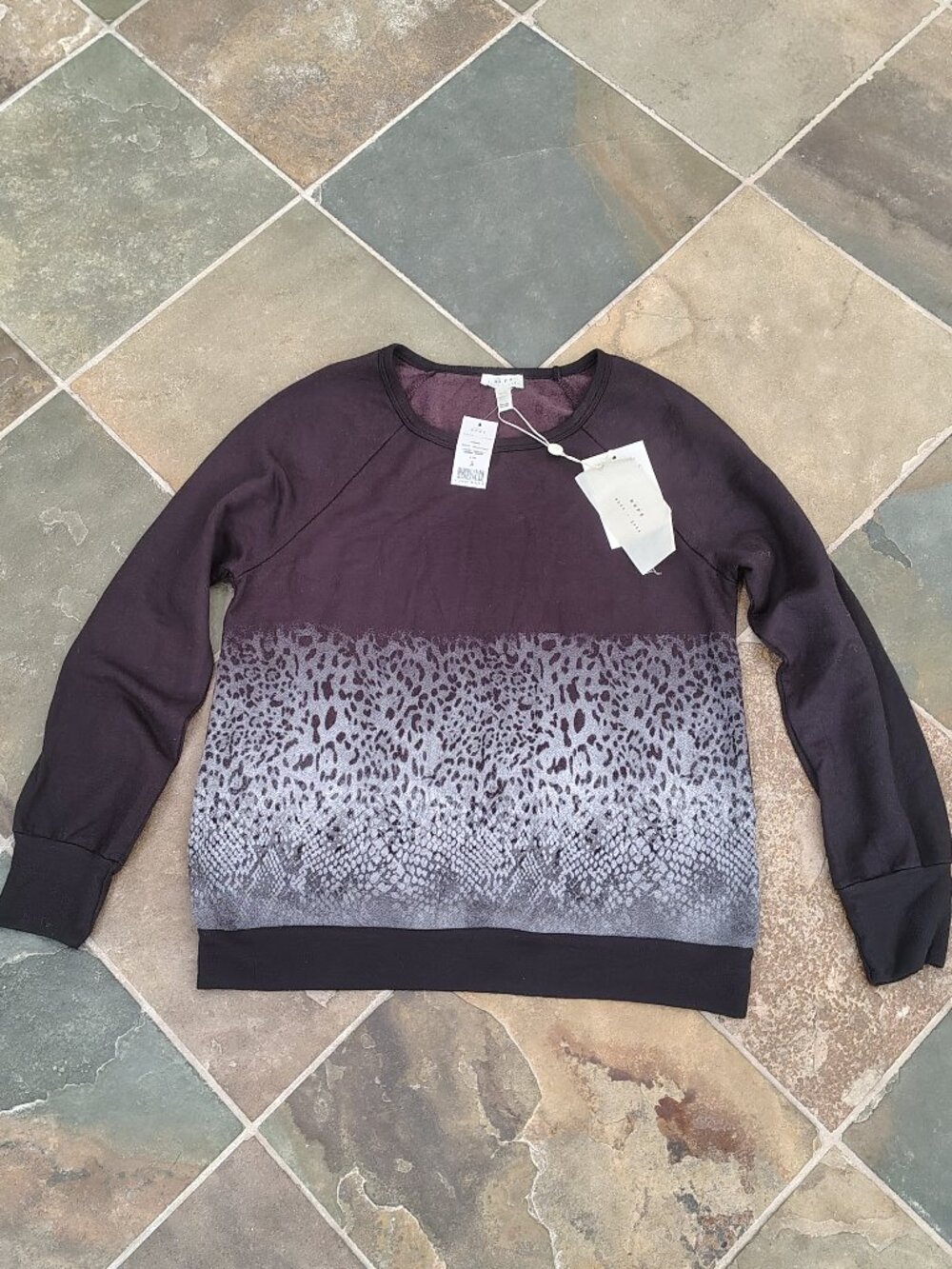 New Soft Joie Sweater Black Leopard print